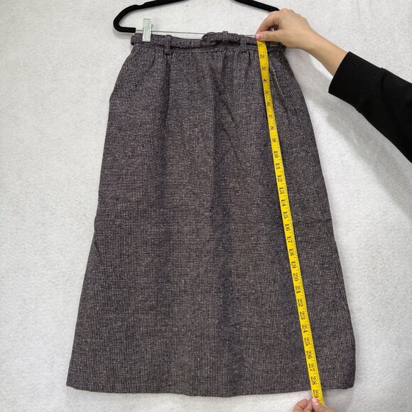 Vintage Pendleton Skirt Womens small Brown Wool Tweed A-Line Midi Lined 70s - Picture 4 of 7